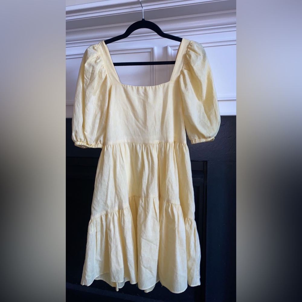 Copper Penny Puff Sleeved Sunshine Dress